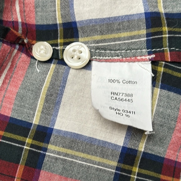 J.Crew 'Perfect Fit' Blue Red Plaid Cotton Button Down Long Sleeve Shirt, XS - Picture 7 of 7